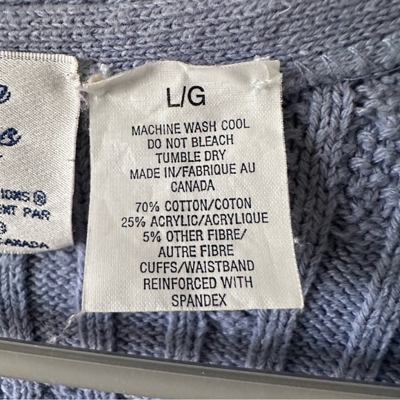 VTG Northern Treasures Large Blue Birdbath Cardigan Sweater CottageCore - Picture 6 of 14